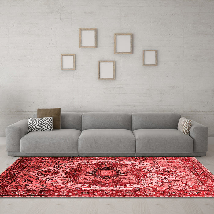Industrial Red Washable Rugs