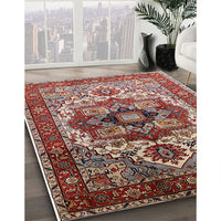 Mid-Century Modern Saffron Red Oriental Rug, urb1449