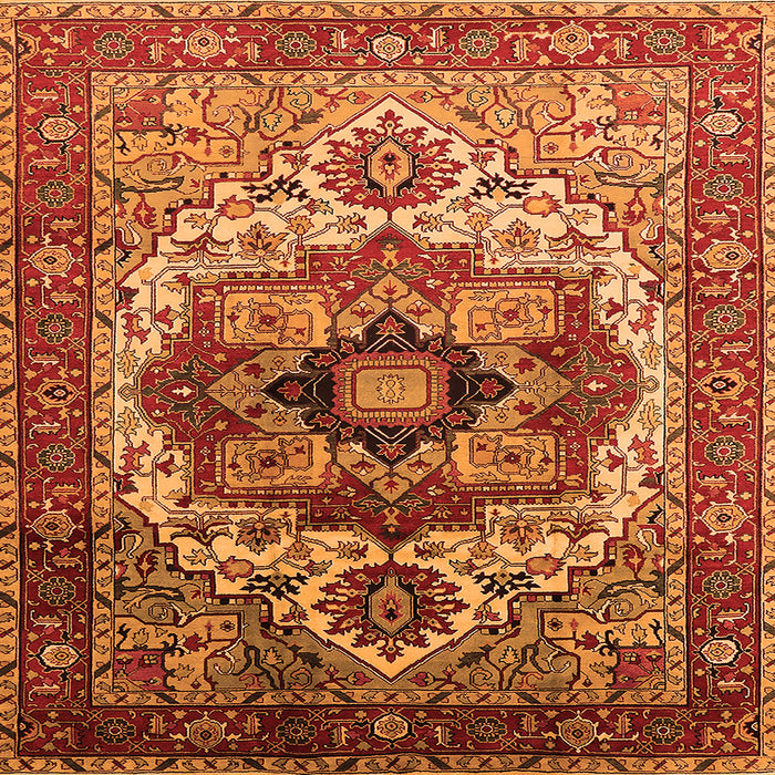 Square Oriental Orange Industrial Rug, urb1449org