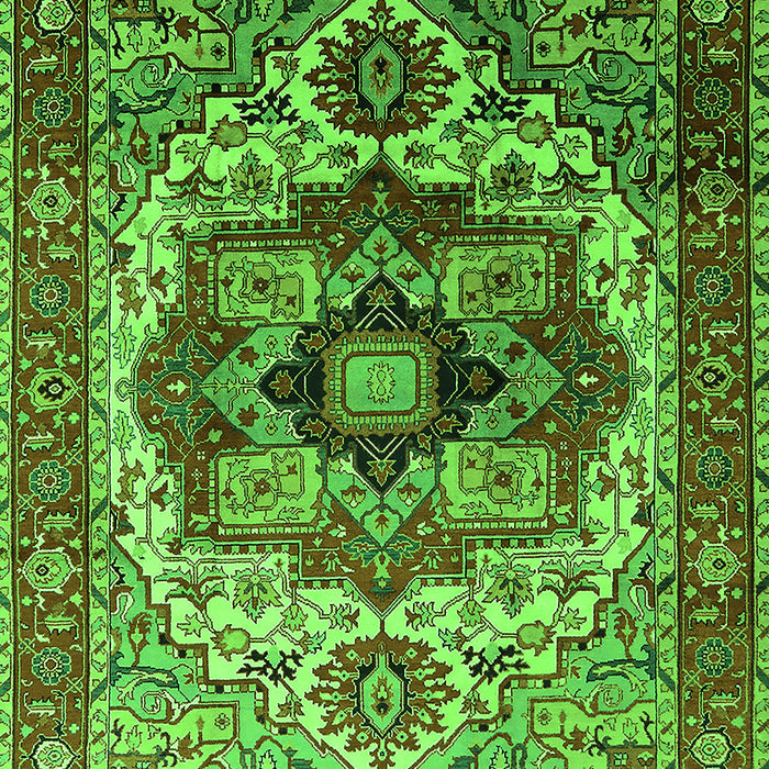 Machine Washable Oriental Green Industrial Area Rugs, wshurb1449grn