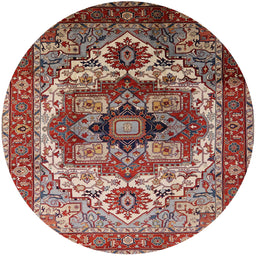 Round Machine Washable Industrial Modern Saffron Red Rug, wshurb1449
