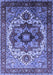 Machine Washable Oriental Blue Industrial Rug, wshurb1449blu