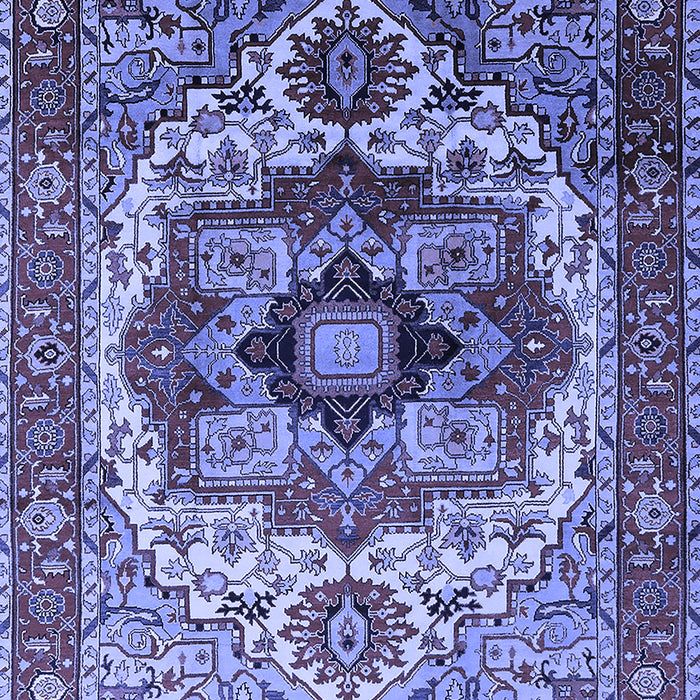 Machine Washable Oriental Blue Industrial Rug, wshurb1449blu