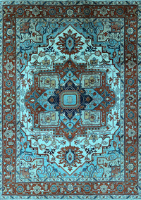 Oriental Light Blue Industrial Rug, urb1449lblu