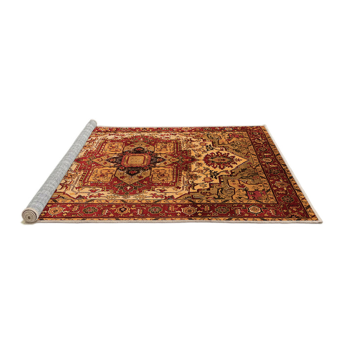Sideview of Machine Washable Oriental Orange Industrial Area Rugs, wshurb1449org