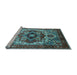 Sideview of Machine Washable Oriental Light Blue Industrial Rug, wshurb1449lblu