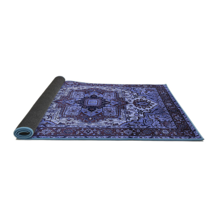 Sideview of Oriental Blue Industrial Rug, urb1449blu