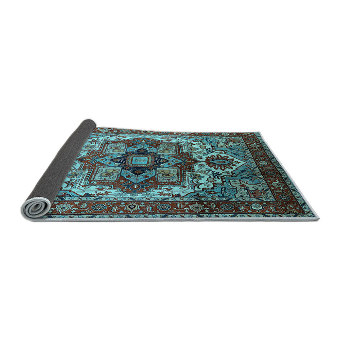Sideview of Oriental Light Blue Industrial Rug, urb1449lblu