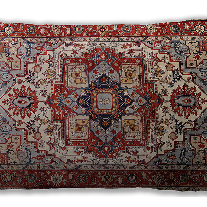 Mid-Century Modern Urban Saffron Red Lumbar Throw Pillow, 13 inch by 19 inch, lburb1449