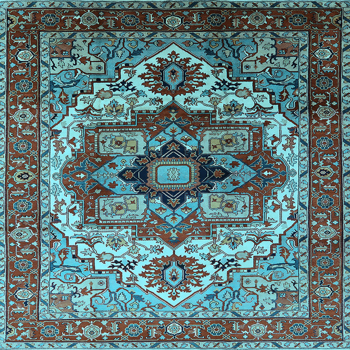 Square Oriental Light Blue Industrial Rug, urb1449lblu