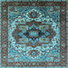 Square Oriental Light Blue Industrial Rug, urb1449lblu