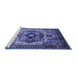 Sideview of Machine Washable Oriental Blue Industrial Rug, wshurb1449blu