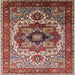 Square Mid-Century Modern Saffron Red Oriental Rug, urb1449