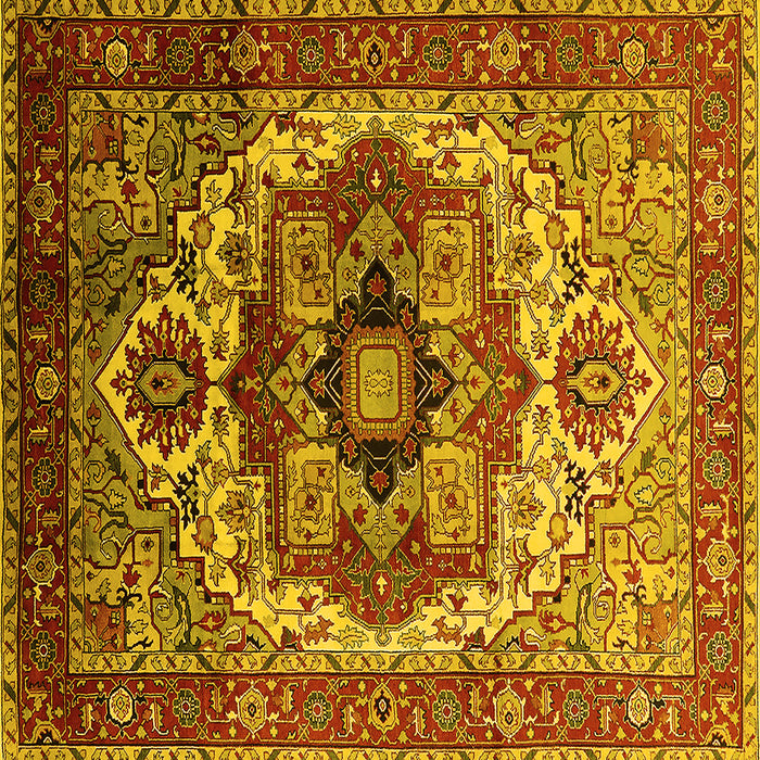 Square Oriental Yellow Industrial Rug, urb1449yw