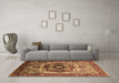 Machine Washable Oriental Brown Industrial Rug in a Living Room,, wshurb1449brn