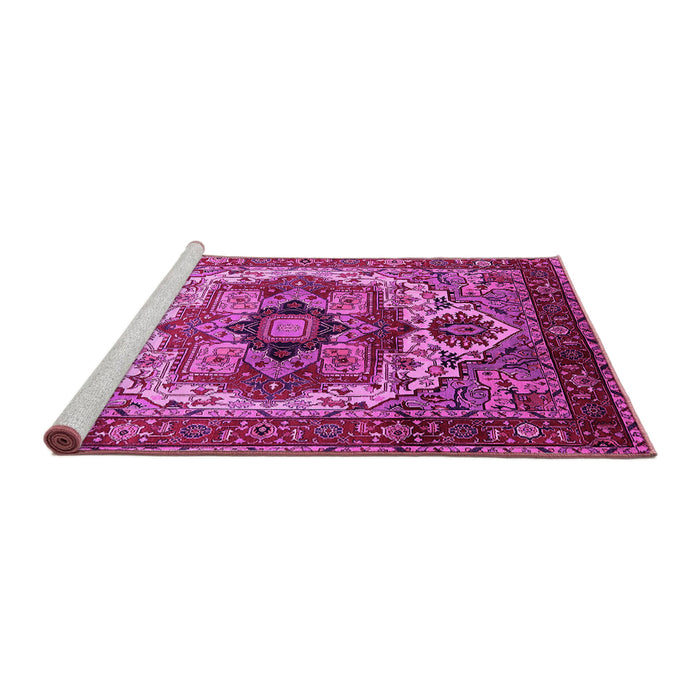 Sideview of Machine Washable Oriental Pink Industrial Rug, wshurb1449pnk