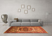 Machine Washable Oriental Orange Industrial Area Rugs in a Living Room, wshurb1449org