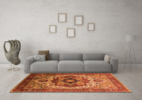 Machine Washable Oriental Orange Industrial Rug, wshurb1449org