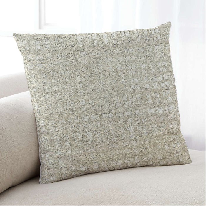 Lifestyle Image of Mid-Century Modern Urban Square Camel Brown Throw Pillow, 18 inch by 18 inch, pwurb144