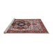 Sideview of Machine Washable Industrial Modern Saffron Red Rug, wshurb1450