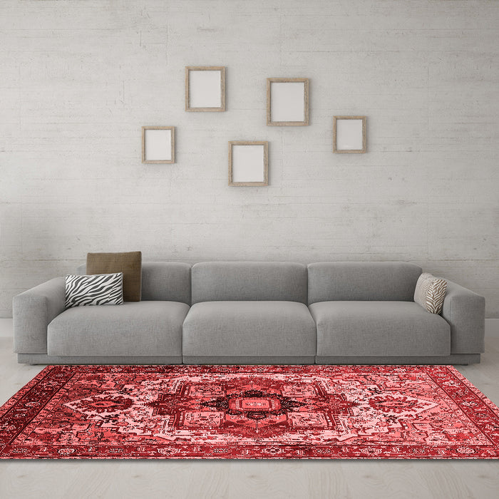 Industrial Red Washable Rugs