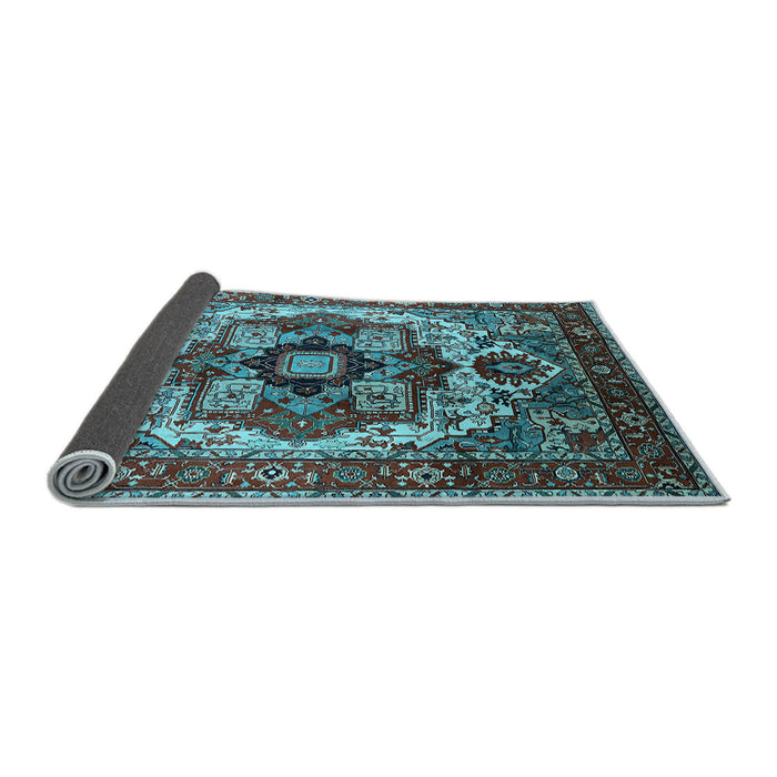 Sideview of Oriental Light Blue Industrial Rug, urb1450lblu