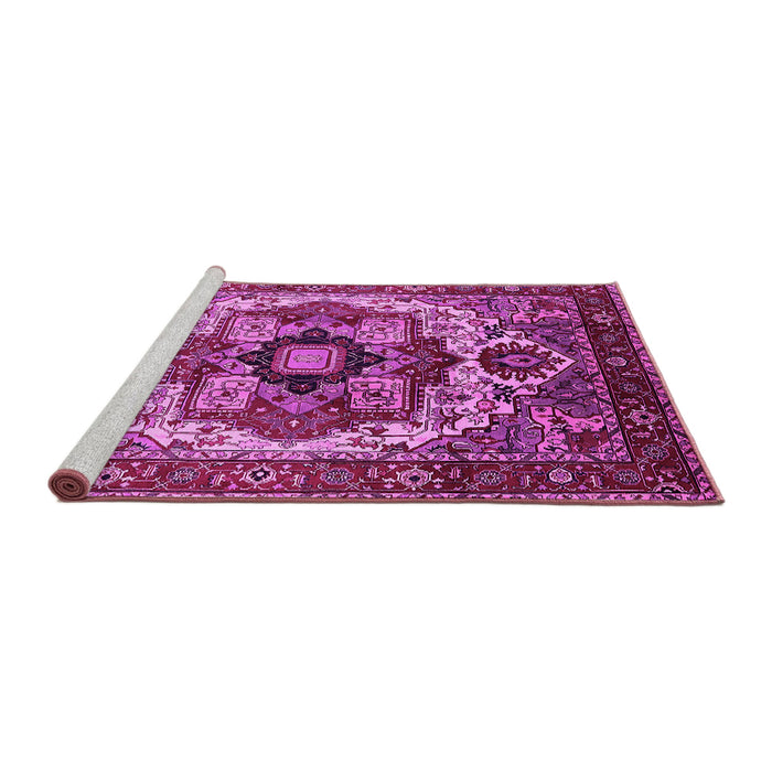 Sideview of Machine Washable Oriental Pink Industrial Rug, wshurb1450pnk