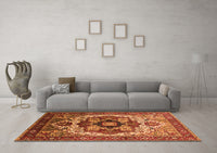 Machine Washable Oriental Orange Industrial Rug, wshurb1450org