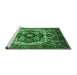 Sideview of Machine Washable Oriental Emerald Green Industrial Area Rugs, wshurb1450emgrn