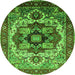 Round Oriental Green Industrial Rug, urb1450grn