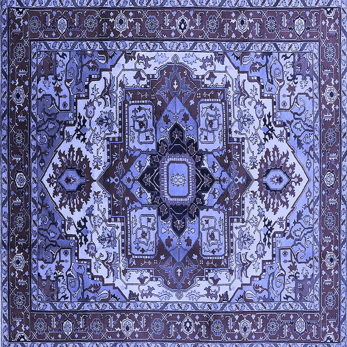 Square Machine Washable Oriental Blue Industrial Rug, wshurb1450blu
