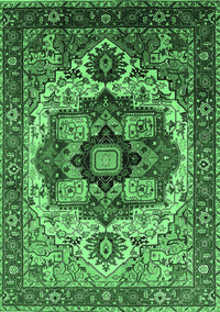 Oriental Emerald Green Industrial Rug, urb1450emgrn