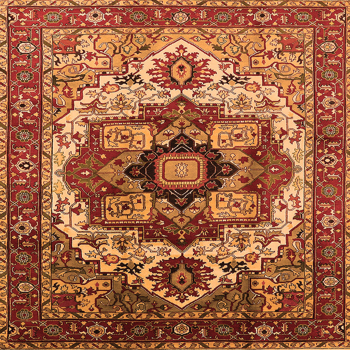 Square Oriental Orange Industrial Rug, urb1450org