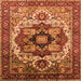 Square Oriental Orange Industrial Rug, urb1450org