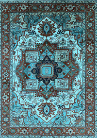 Oriental Light Blue Industrial Rug, urb1450lblu