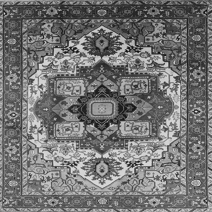 Square Machine Washable Oriental Gray Industrial Rug, wshurb1450gry