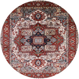 Round Machine Washable Industrial Modern Saffron Red Rug, wshurb1450