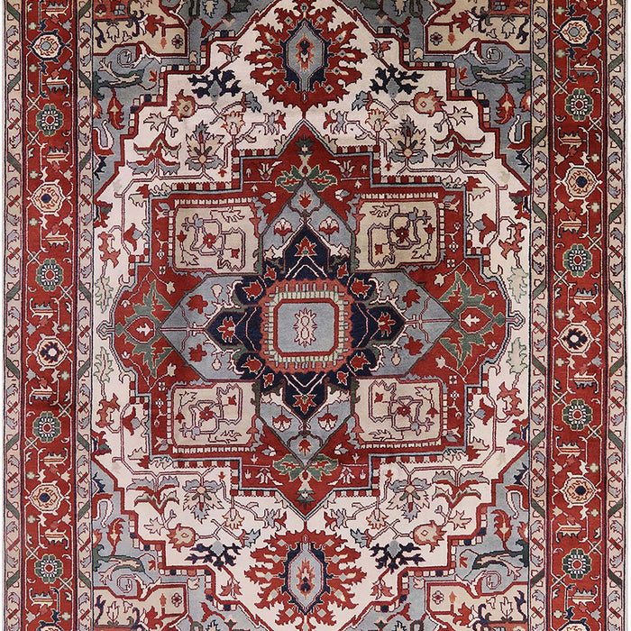 Mid-Century Modern Saffron Red Oriental Rug, urb1450