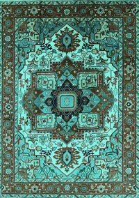 Oriental Turquoise Industrial Rug, urb1450turq