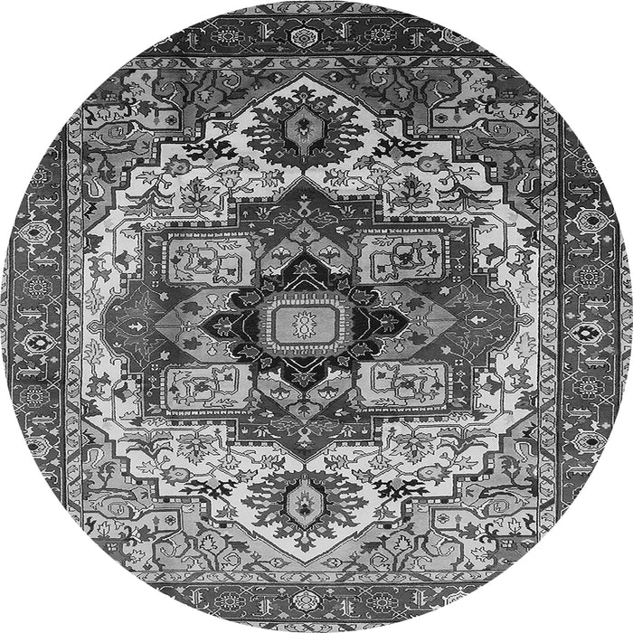 Round Oriental Gray Industrial Rug, urb1450gry