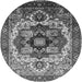 Round Oriental Gray Industrial Rug, urb1450gry