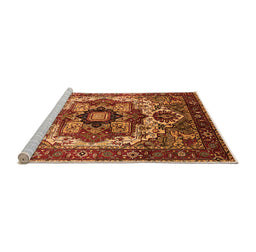 Sideview of Machine Washable Oriental Orange Industrial Area Rugs, wshurb1450org