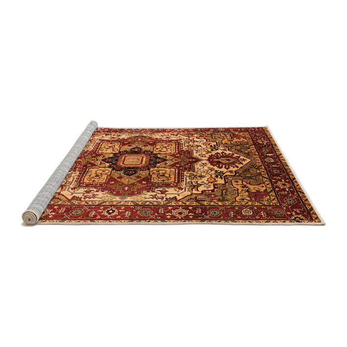 Sideview of Machine Washable Oriental Orange Industrial Area Rugs, wshurb1450org
