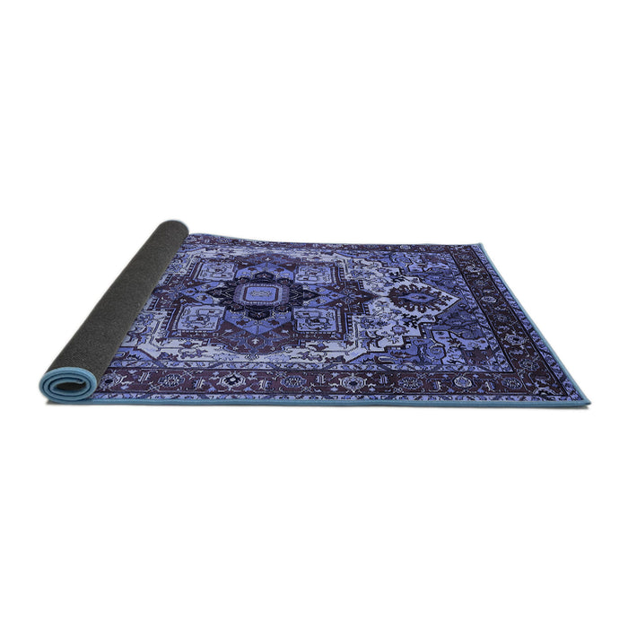 Sideview of Oriental Blue Industrial Rug, urb1450blu