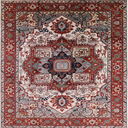 Square Machine Washable Industrial Modern Saffron Red Rug, wshurb1450