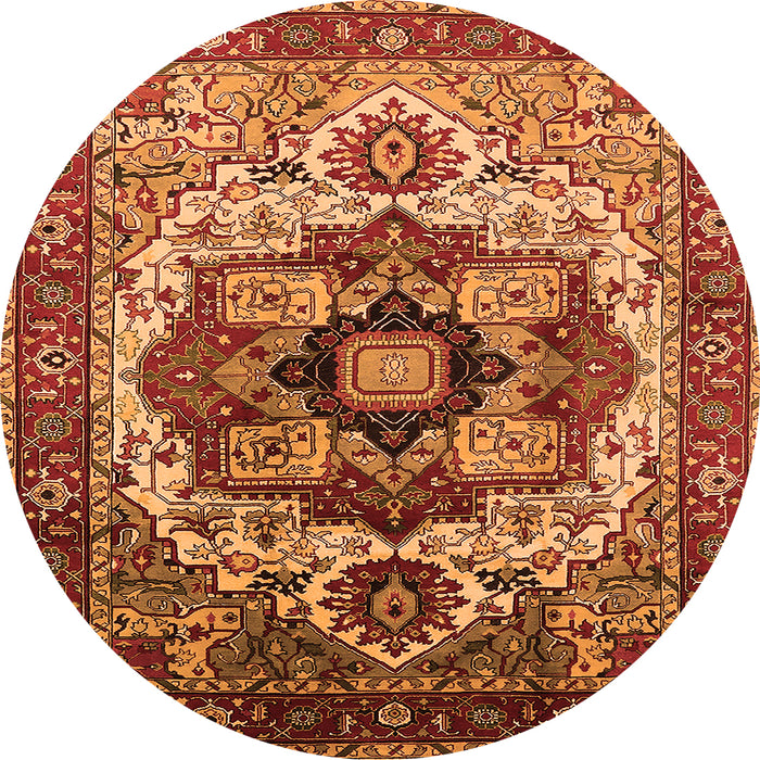 Round Oriental Orange Industrial Rug, urb1450org