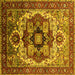 Square Oriental Yellow Industrial Rug, urb1450yw