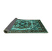 Sideview of Oriental Turquoise Industrial Rug, urb1450turq