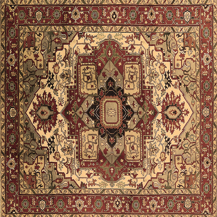 Square Oriental Brown Industrial Rug, urb1450brn
