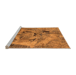 Sideview of Machine Washable Oriental Orange Industrial Area Rugs, wshurb1451org